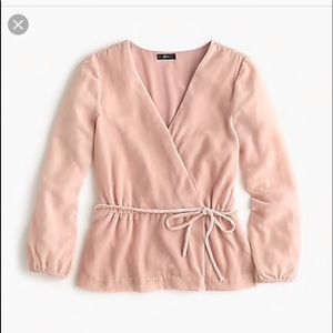 J Crew Faux Wrap Top in drapey velvet
